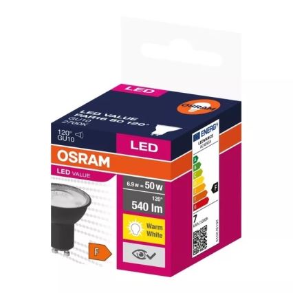 Світлодіодна лампочка VALUE PAR16 GU10/6,9W/230V 2700K 120° чорний - Ledvance