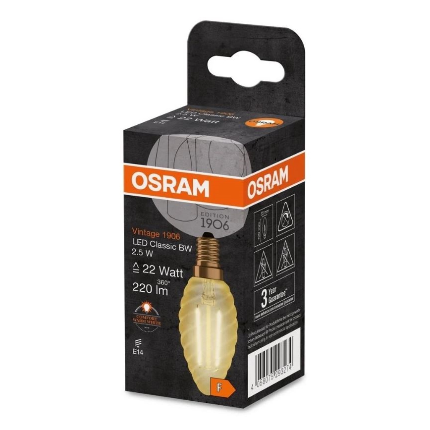 Світлодіодна лампочка VINTAGE E27/2,5W/230V 2400K - Osram