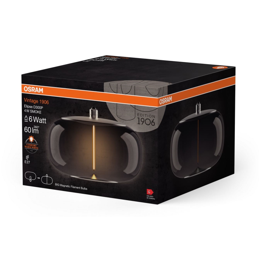 Світлодіодна лампочка VINTAGE FILAMENT E27/4W/230V 1800K димчастий - Osram