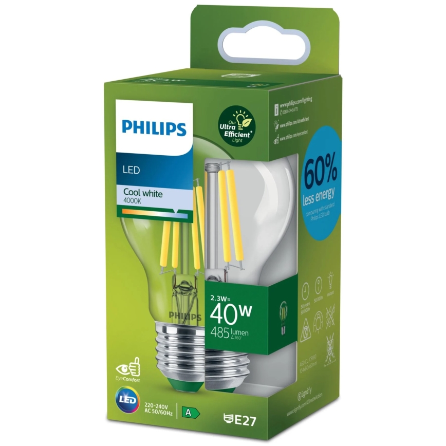 Світлодіодна лампочка VINTAGE Philips A60 E27/2,3W/230V 4000K