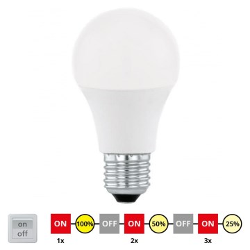 Світлодіодна лампочка з регулюванням яскравості A60 E27/10W/230V 3000K - STEPDIMMING - Eglo 79184