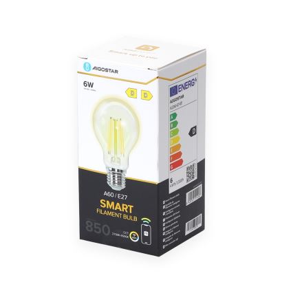 Світлодіодна лампочка з регулюванням яскравості A60 E27/6W/230V 2700-6500K Wi-Fi - Aigostar