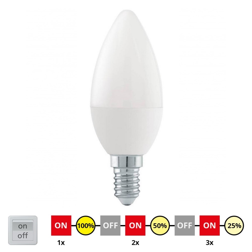 Світлодіодна лампочка з регулюванням яскравості C37 E14/6W/230V 3000K - STEPDIMMING - Eglo 54834
