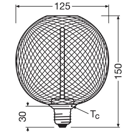 Світлодіодна лампочка з регулюванням яскравості DECOR  FILAMENT G125 E27/3,5W/230V 1800K чорний - Osram