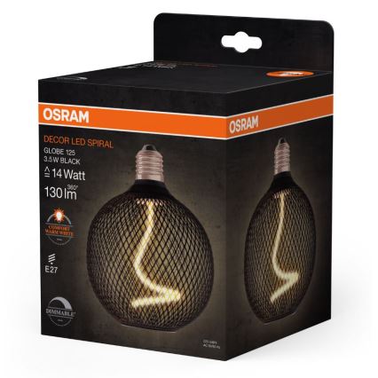 Світлодіодна лампочка з регулюванням яскравості DECOR FILAMENT G125 E27/3,5W/230V 1800K чорний - Osram