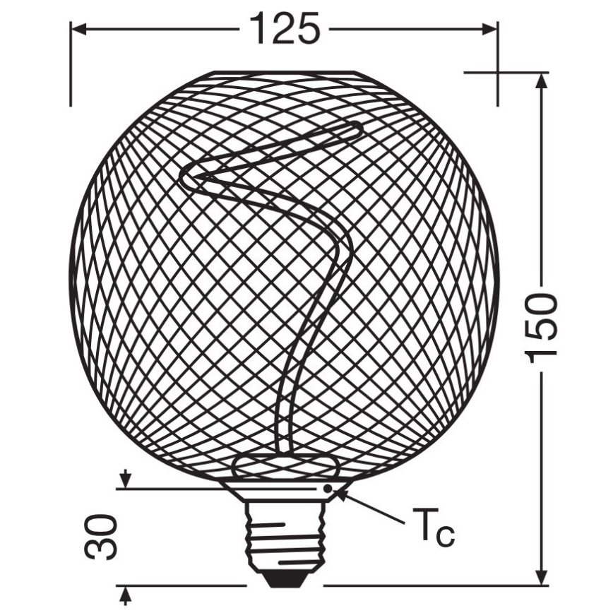 Світлодіодна лампочка з регулюванням яскравості DECOR FILAMENT G125 E27/3,5W/230V 1800K чорний - Osram