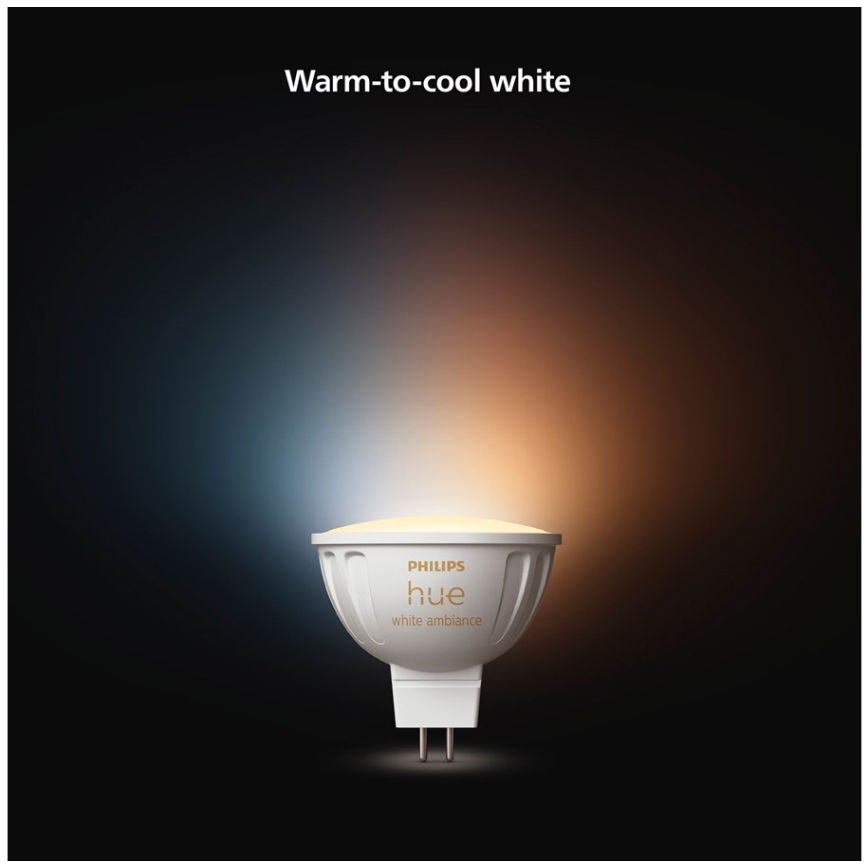Світлодіодна лампочка з регулюванням яскравості Philips Hue White Ambiance GU5,3/MR16/5,1W/12V 2200-6500K