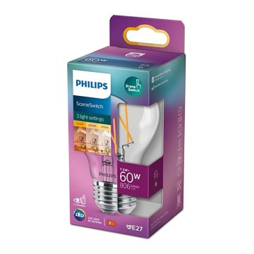 Світлодіодна лампочка з регулюванням яскравості Philips Warm Glow A60 B22/7W/230V 2200-2700K CRI 90