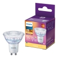 Світлодіодна лампочка з регулюванням яскравості Philips Warm Glow GU10/2,6W/230V 2200-2700K CRI 90