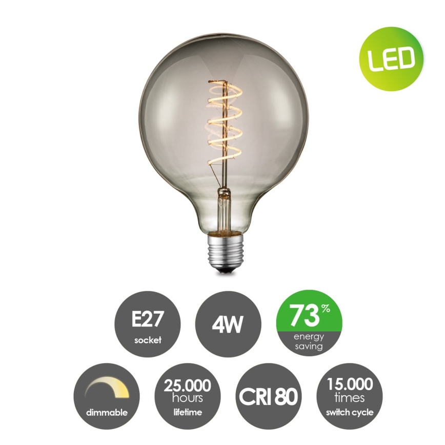 Світлодіодна лампочка з регулюванням яскравості VINTAGE EDISON G125 E27/4W/230V 2200K