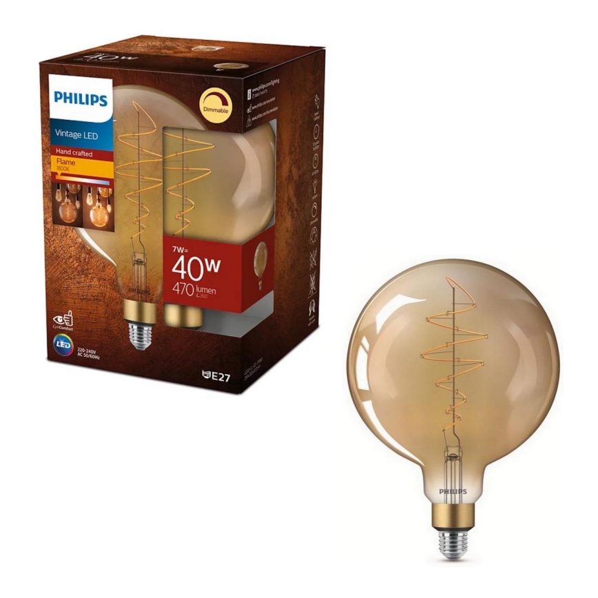 Світлодіодна лампочка з регулюванням яскравості VINTAGE Philips G200 E27/7W/230V 2000K