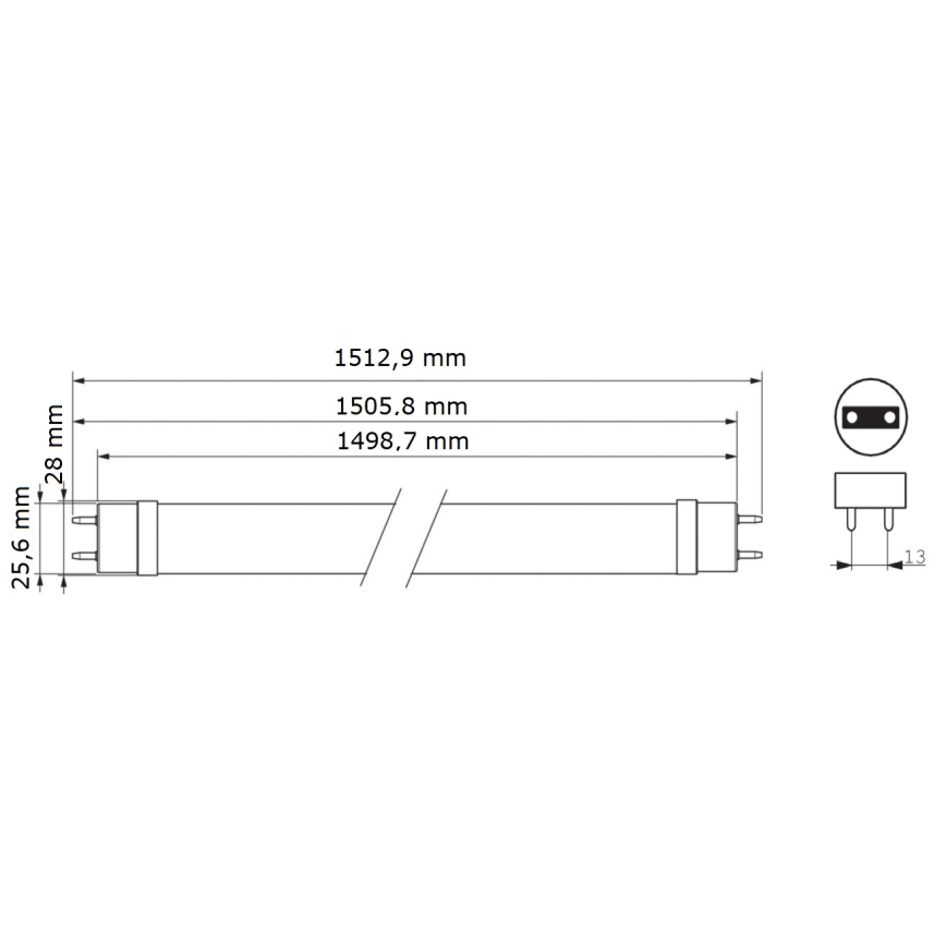 Світлодіодна люмінесцентна трубка Philips MASTER T8 G13/24W/80V 6500K 150 см