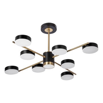Світлодіодна люстра на штанзі 8xLED/7W/230V + LED/6W 3000-6000K діаметр 77 см золотий/чорний