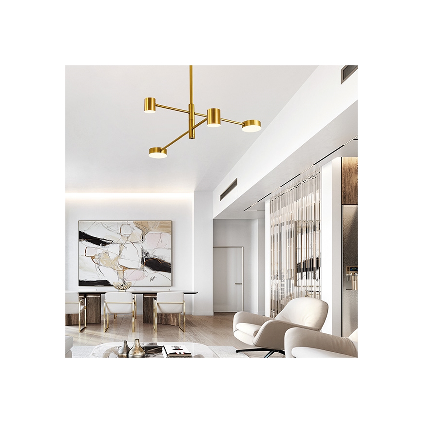 Світлодіодна люстра на штанзі LED/24W/230V 3000K золотий
