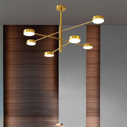 Світлодіодна люстра на штанзі LED/30W/230V 3000K золотий