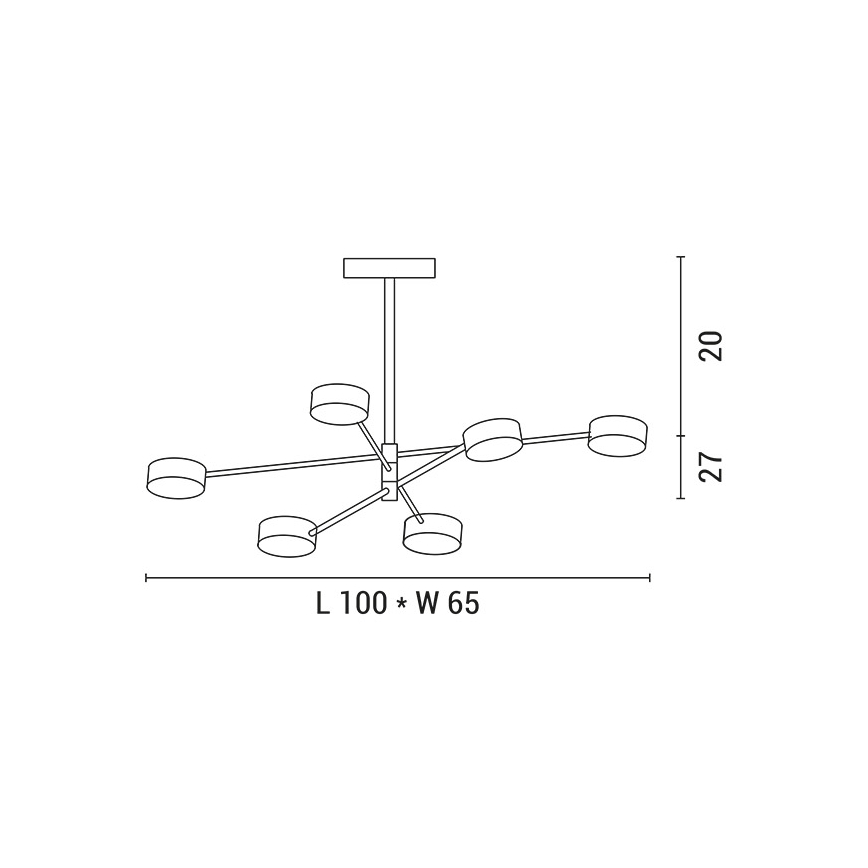 Світлодіодна люстра на штанзі LED/30W/230V 3000K золотий