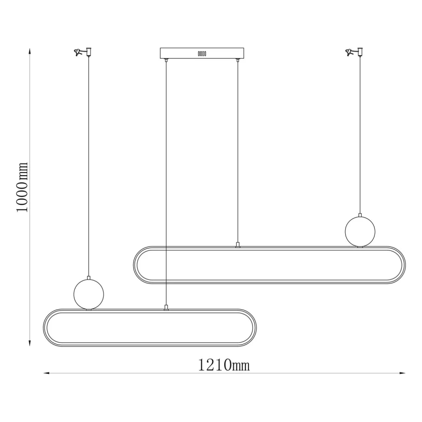 Світлодіодна люстра на тросі FLORENTYNA LED/48 Вт/230 В 4000 К чорна/бежева