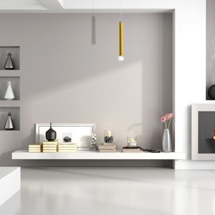 Світлодіодна люстра на тросі GOLDIE LED/5W/230V золота