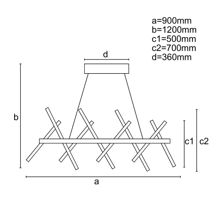 Світлодіодна регульована люстра на тросі LED/100W/230V 3000-6500K + дистанційне керування