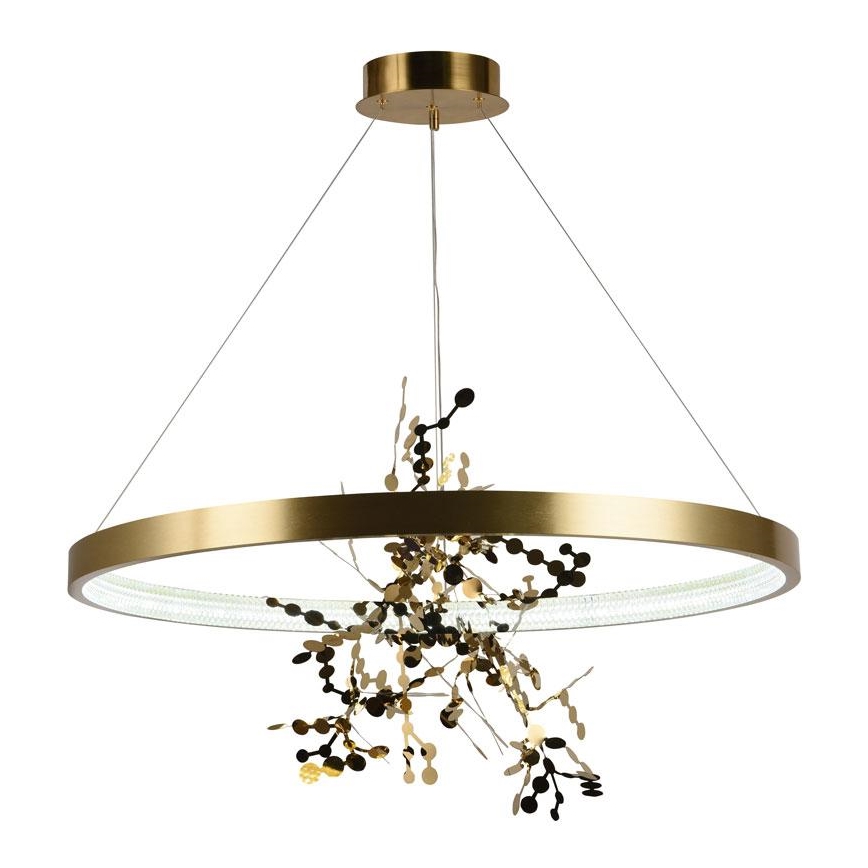 Світлодіодна регульована люстра на тросі LED/55W/230V 3000-6500K золота + дистанційне керування