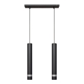 Світлодіодна люстра на тросі TUBA 2xGU10/4,8W/230V чорна/глянцевий хром