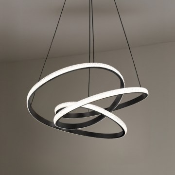 Світлодіодна люстра на тросі з регульованою яскравістю LED, 90 Вт, 230 В, 3000–6500 К, діаметром 47 см + пульт дистанційного керування