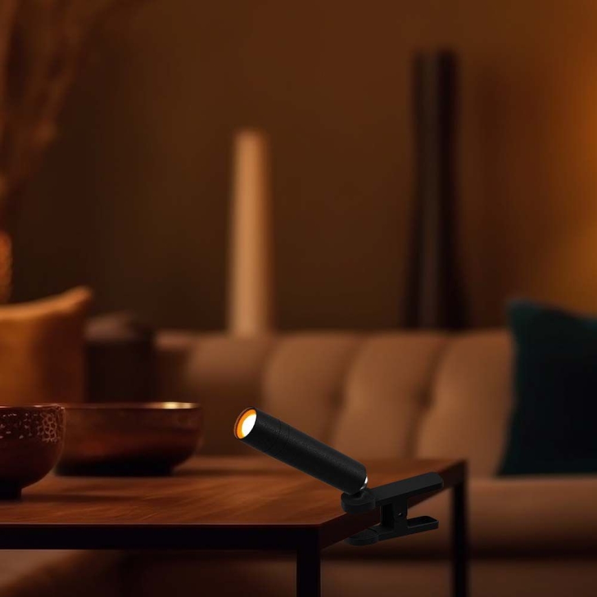 Світлодіодна регульована магнітна настільна лампа 3 в 1 LED/3W/5V 4000K 1500 мАг чорна