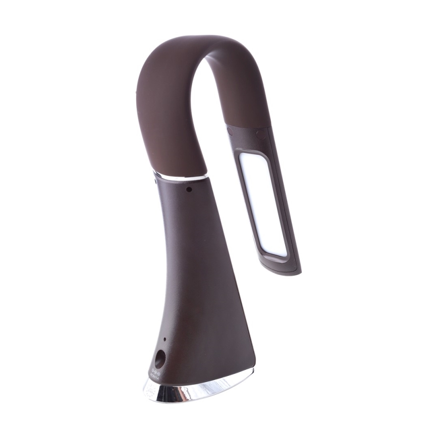 Світлодіодна настільна лампа з регульованою яскравістю і дисплеєм LED/6W/230V коричневий