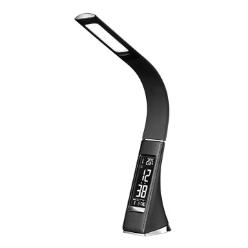 Світлодіодна настільна лампа з регульованою яскравістю s displejem LED/6W/230V чорний