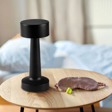 Світлодіодна регульована сенсорна настільна лампа SIMPLY LED/5V 2700/4000/6500K 800 mAh чорна