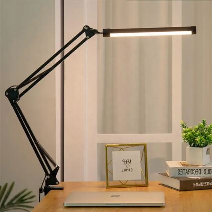LED сенсорна регульована гнучка настільна лампа на кліпсі LED/10W/5/230V 3000/4000/6000K чорна