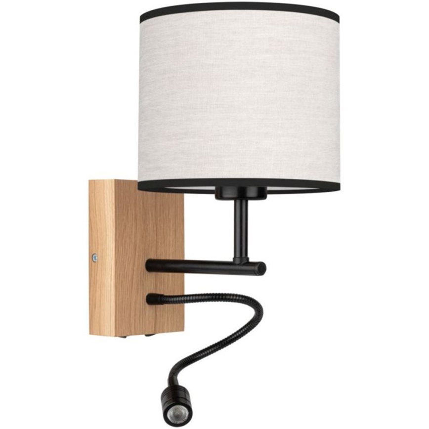 Світлодіодна настінна лампа BOHO 1xE27/25W/230V + LED/1W/230V дуб