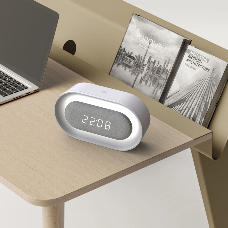 Світлодіодна регульована нічна лампа з будильником KAJA LED/1,3W/5V 3000K