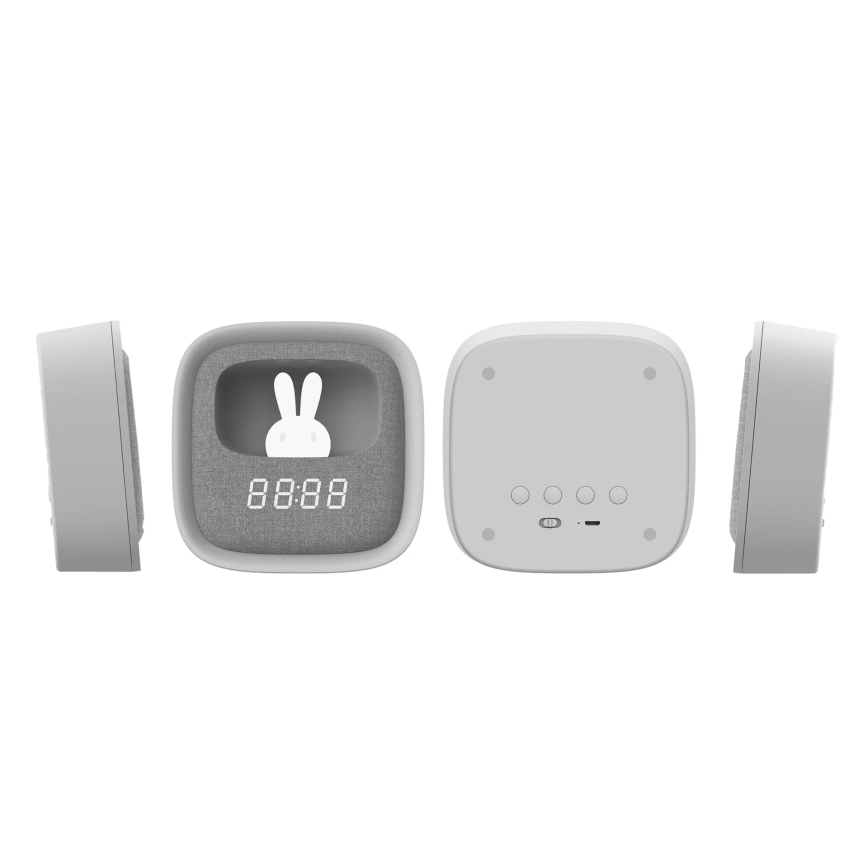 Світлодіодна регульована нічна лампа з будильником BUNNY LED/1,2W/5V 3000K