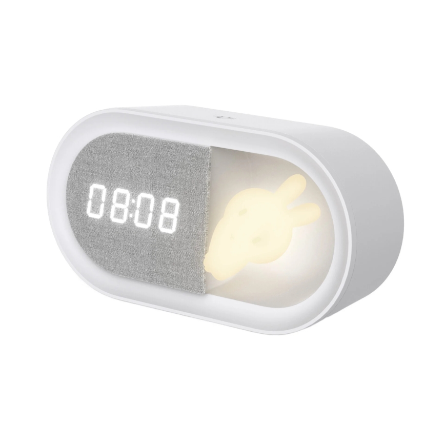 Світлодіодна регульована нічна лампа з будильником BUNNY LED/1,2W/5V 3000K