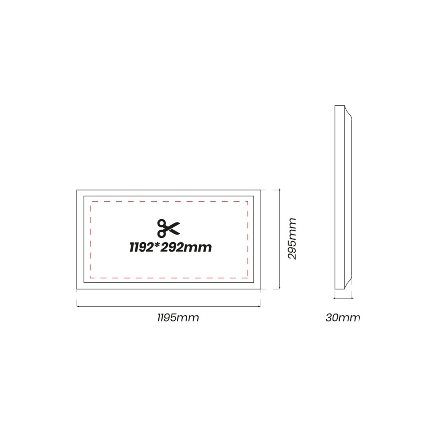 Світлодіодна панель LED/48W/230V 4000K 120x30 см
