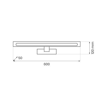 LED освітлення дзеркала для ванної кімнати KLIMT LED/12W/230V 3000/4000/6000K 60 см IP44 чорний