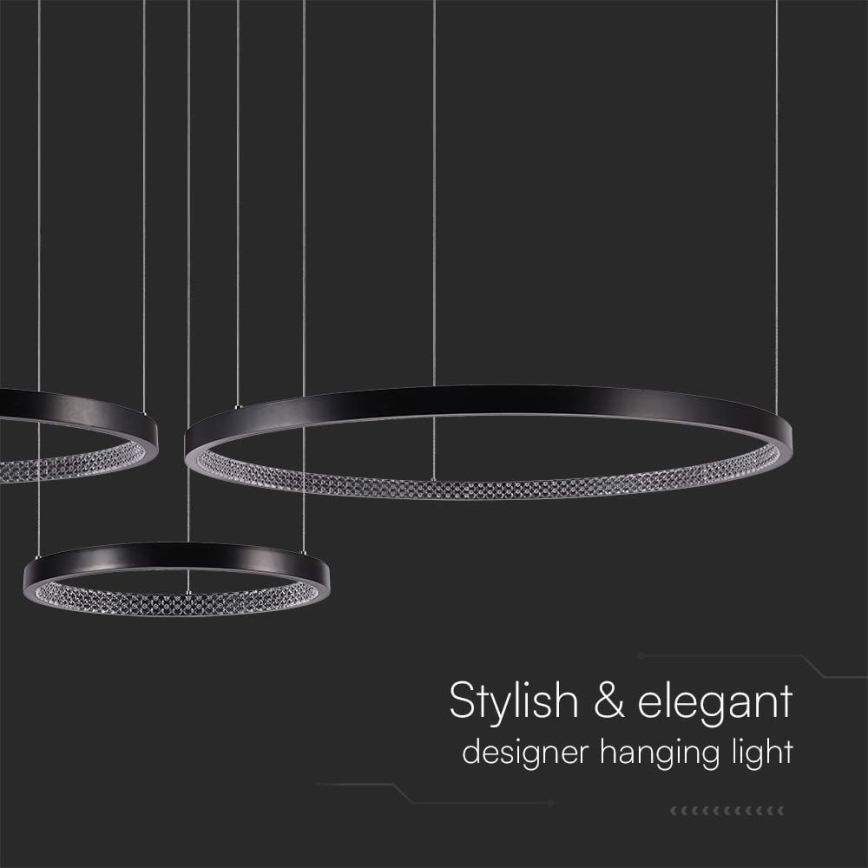 Світлодіодна підвісна люстра 3xLED/19W/230V 4000K чорний