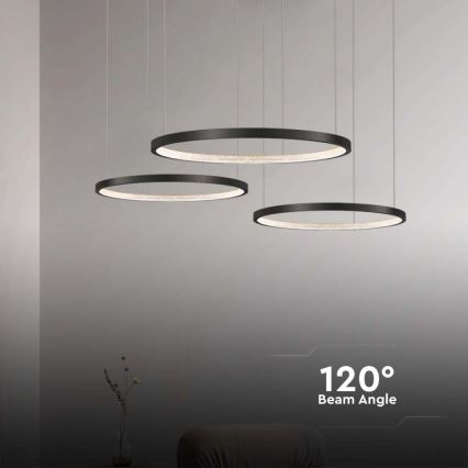Світлодіодна підвісна люстра 3xLED/19W/230V 4000K чорний