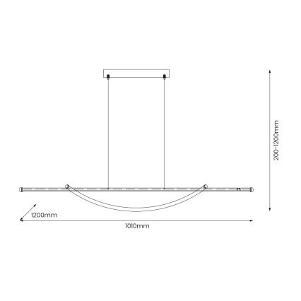 Світлодіодна підвісна люстра AMBAR LED/35W/230V чорний