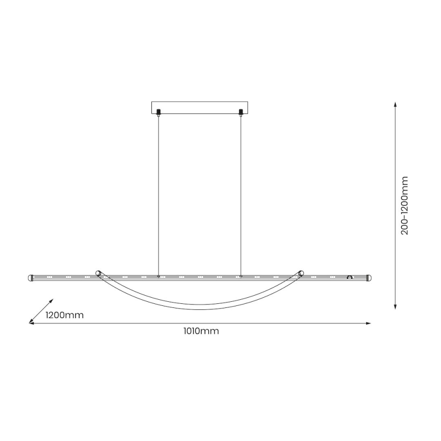 Світлодіодна підвісна люстра AMBAR LED/35W/230V чорний