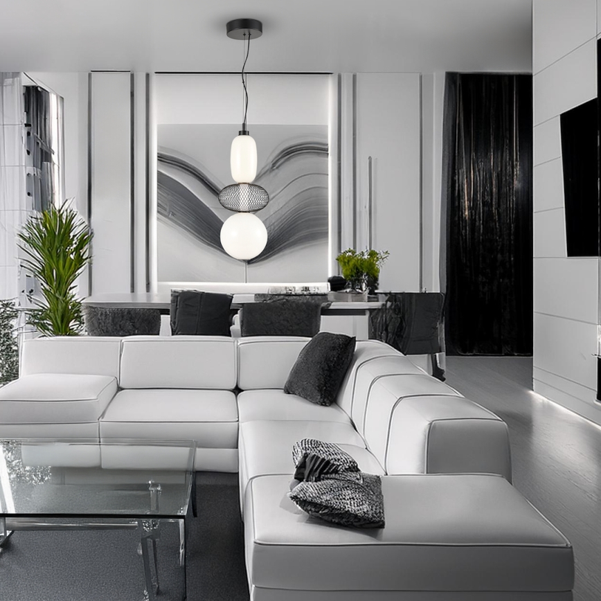 Світлодіодна підвісна люстра ARAME LED/23W/230V діаметр 22 см чорний