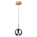Світлодіодна підвісна люстра BALL WOOD 1xGU10/5W/230V матовий дуб