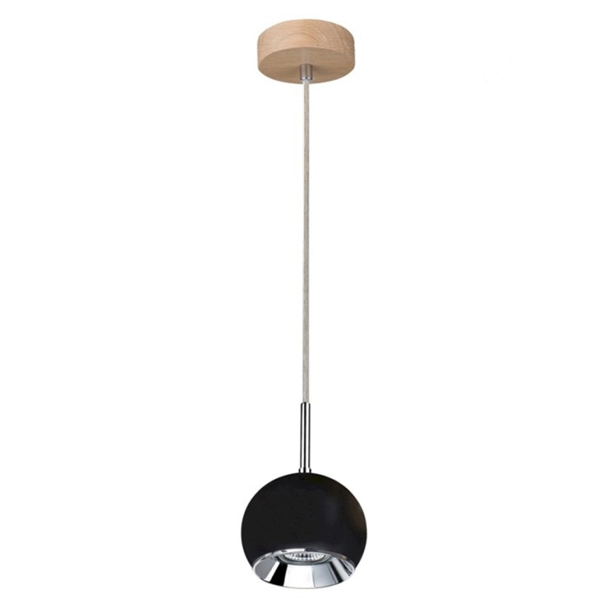 Світлодіодна підвісна люстра BALL WOOD 1xGU10/5W/230V матовий дуб