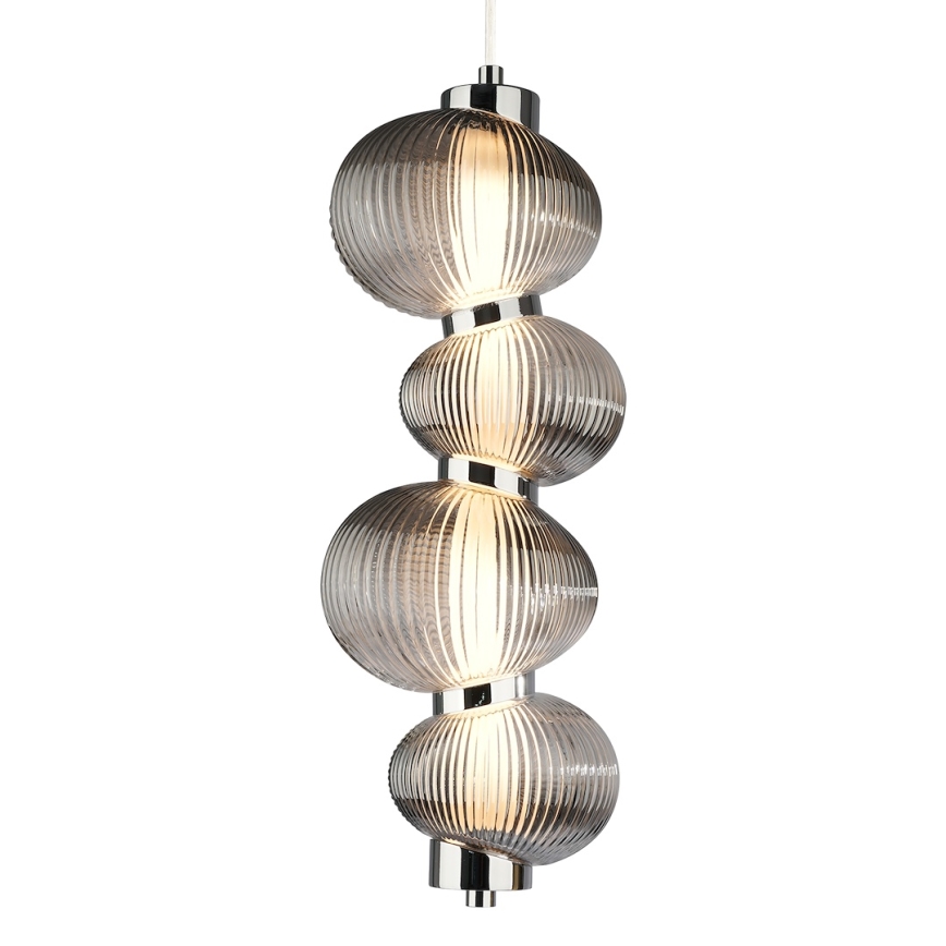 Світлодіодна підвісна люстра BOLLA LED/17W/230V діаметр 16 см глянцевий хром/димчастий