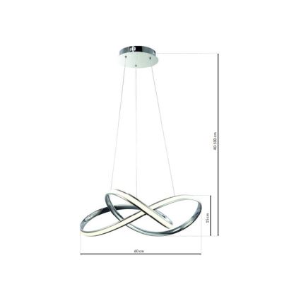 Світлодіодна підвісна люстра CAPPIO LED/36W/230V глянцевий хром