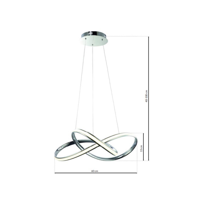 Світлодіодна підвісна люстра CAPPIO LED/36W/230V глянцевий хром