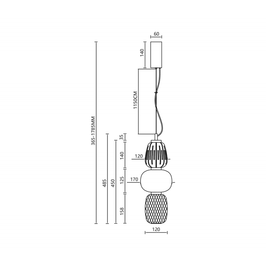 Світлодіодна підвісна люстра CARO LED/28W/230V глянцевий хром