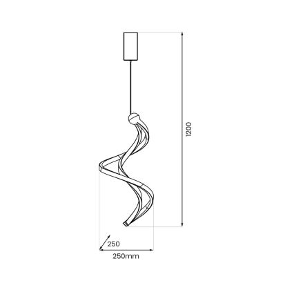 Світлодіодна підвісна люстра COLIA LED/19W/230V чорний/золотий