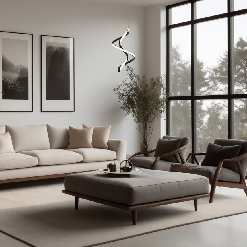 Світлодіодна підвісна люстра COLIA LED/19W/230V чорний/золотий